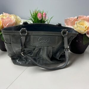 Gray Coach Purse Patent Leather